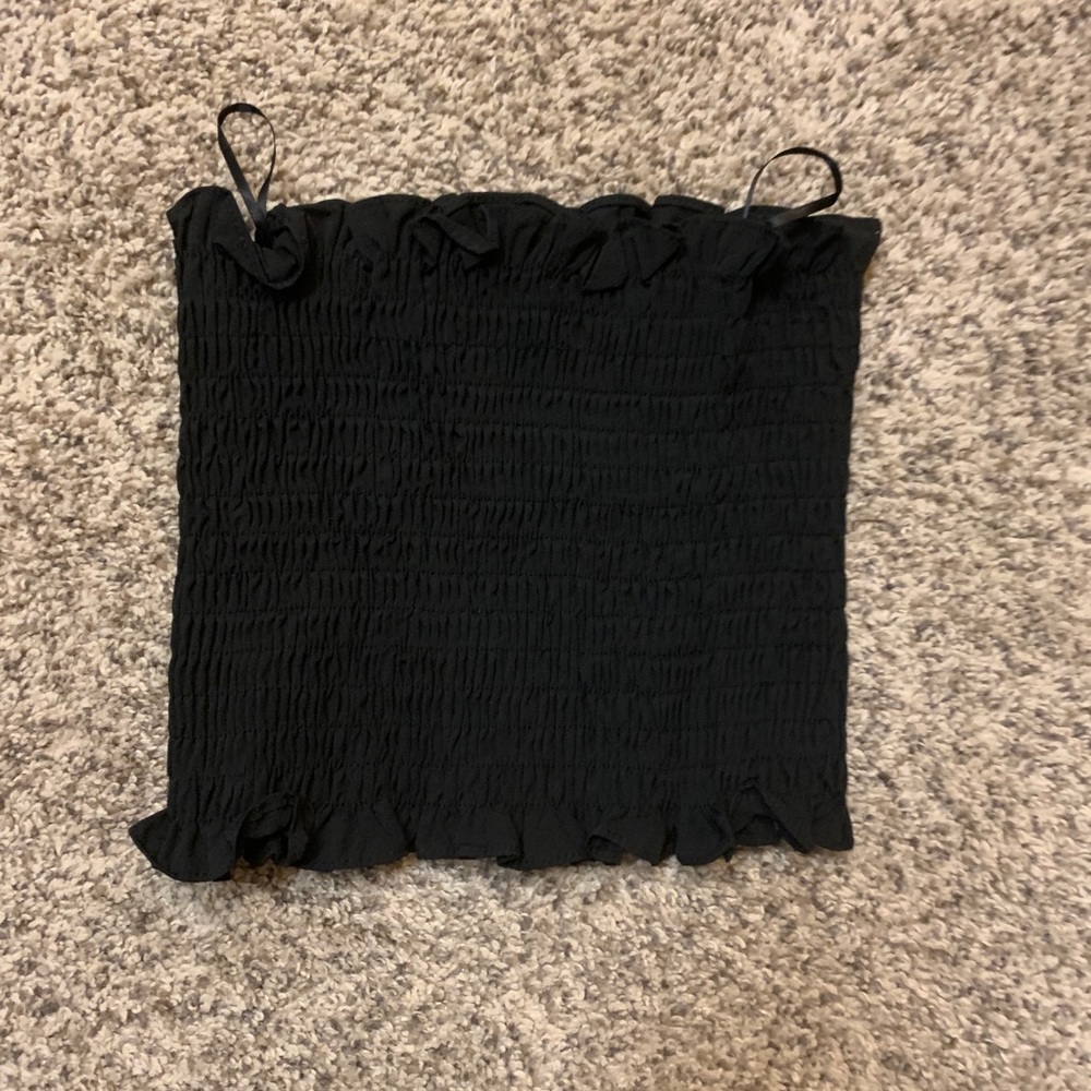 SHEIN Black ribbed Crop Top